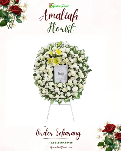Krans Bunga Duka Cita di Mojokerto